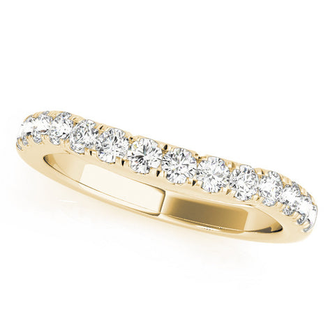 Yellow gold Round Diamond Pavé Half Eternity Band with Shared Prong Setting 1