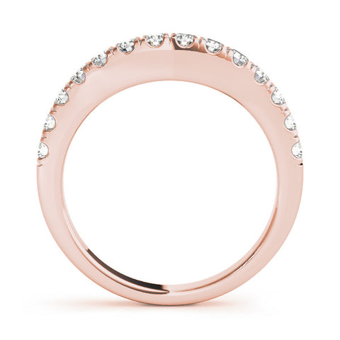 Rose gold Round Diamond Pavé Half Eternity Band with Shared Prong Setting 2