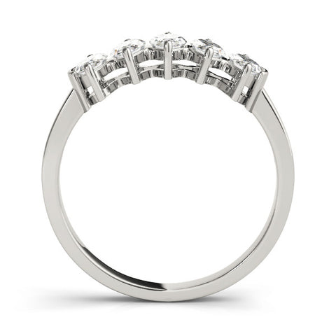 White gold Five Stone Marquise Diamond Prong Set White Gold Band 2