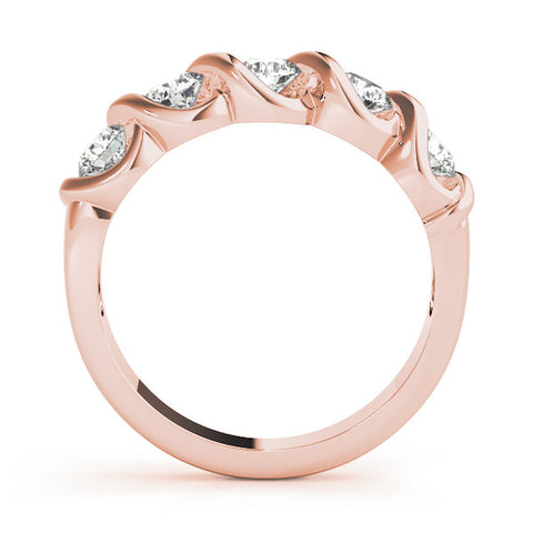 Rose gold Twist Prong Round Diamond Eternity Band 2