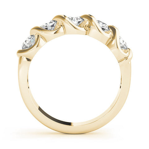 Yellow gold Twist Prong Round Diamond Eternity Band 2