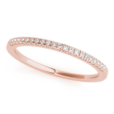 Rose gold Round Cut Diamond Pavé Set Eternity Band 1