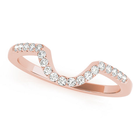 Rose gold Pavé Round Diamond Contour Band with U-Prong Setting 1