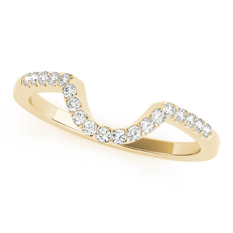 Yellow gold Pavé Round Diamond Contour Band with U-Prong Setting 1