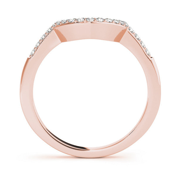 Rose gold Pavé Round Diamond Contour Band with Prong Setting 2