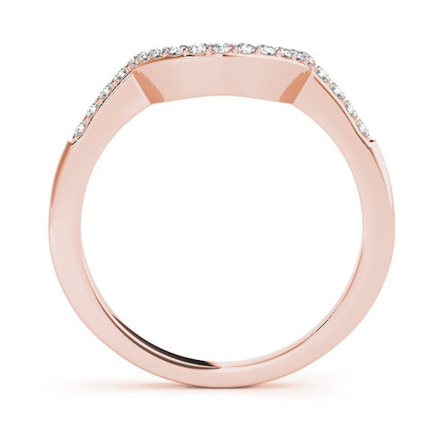 Rose gold Pavé Round Diamond Contour Band with Prong Setting 2