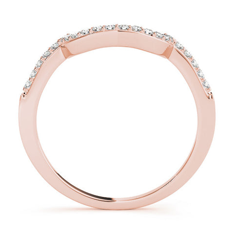 Rose gold U-Shaped Pavé Round Diamond Contour Band 2