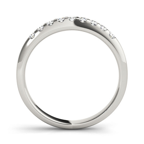White gold Round Cut Diamond Half-Eternity Band with Shared Prong Setting 2