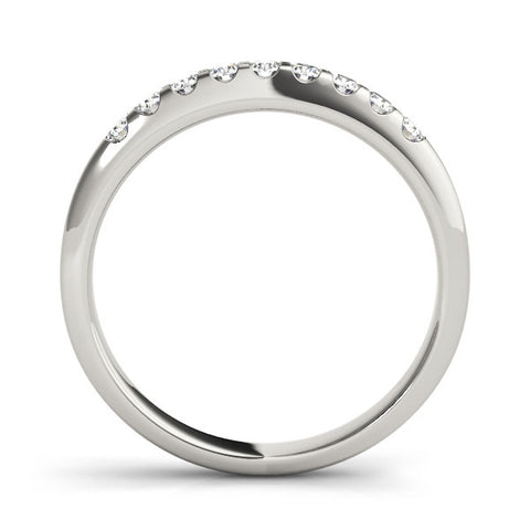 White gold Round Cut Diamond Half-Eternity Band with Shared Prong Setting 2