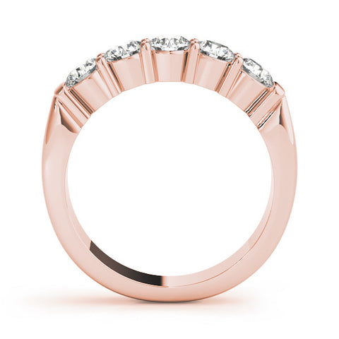 Rose gold Five-Stone Round Diamond Channel Band with Prong Setting 2