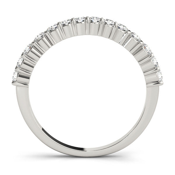 White gold Round Diamond Half Eternity Band with Shared Prong Setting 2