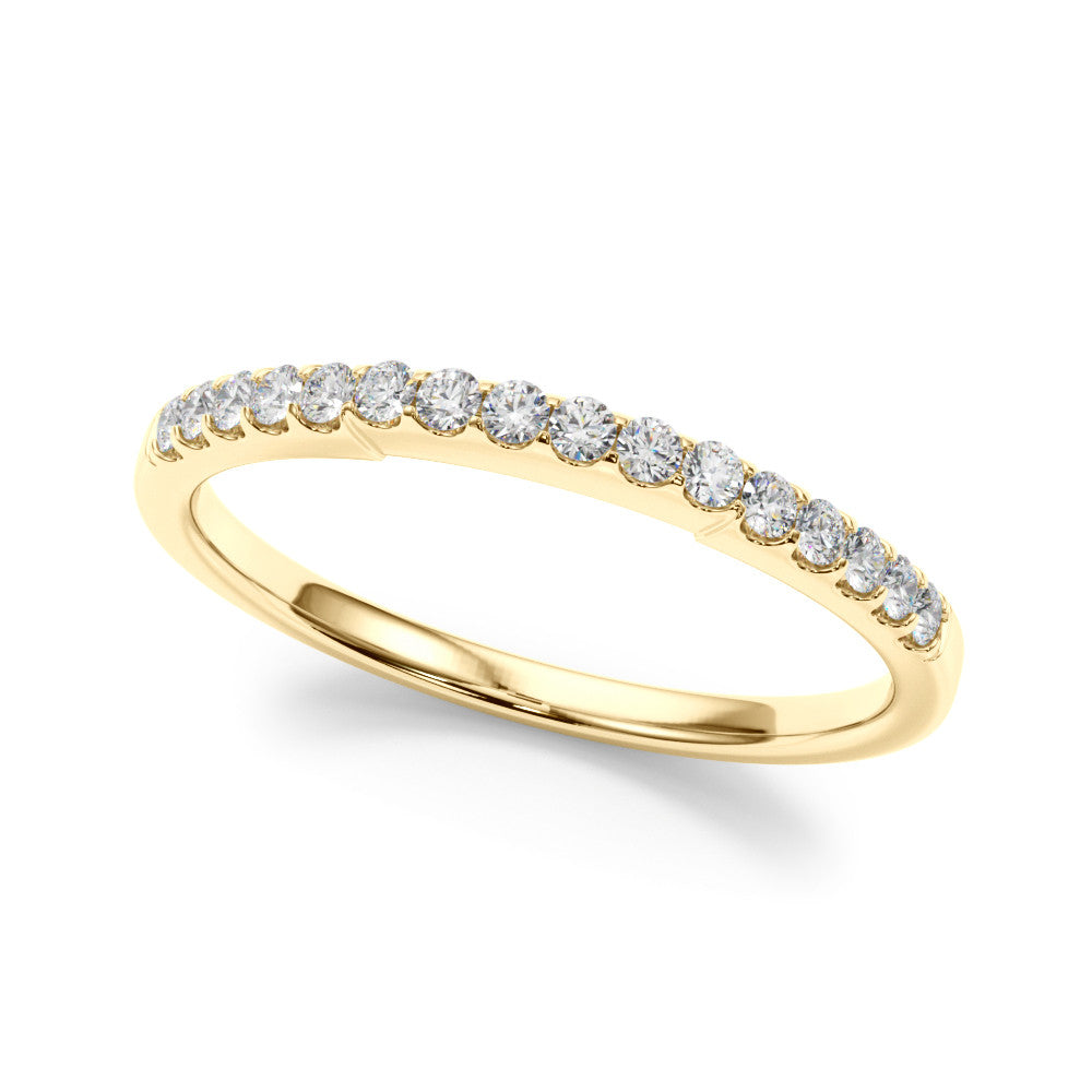 Yellow gold Round Diamond Pavé Half-Eternity Band with Shared Prong Setting 1