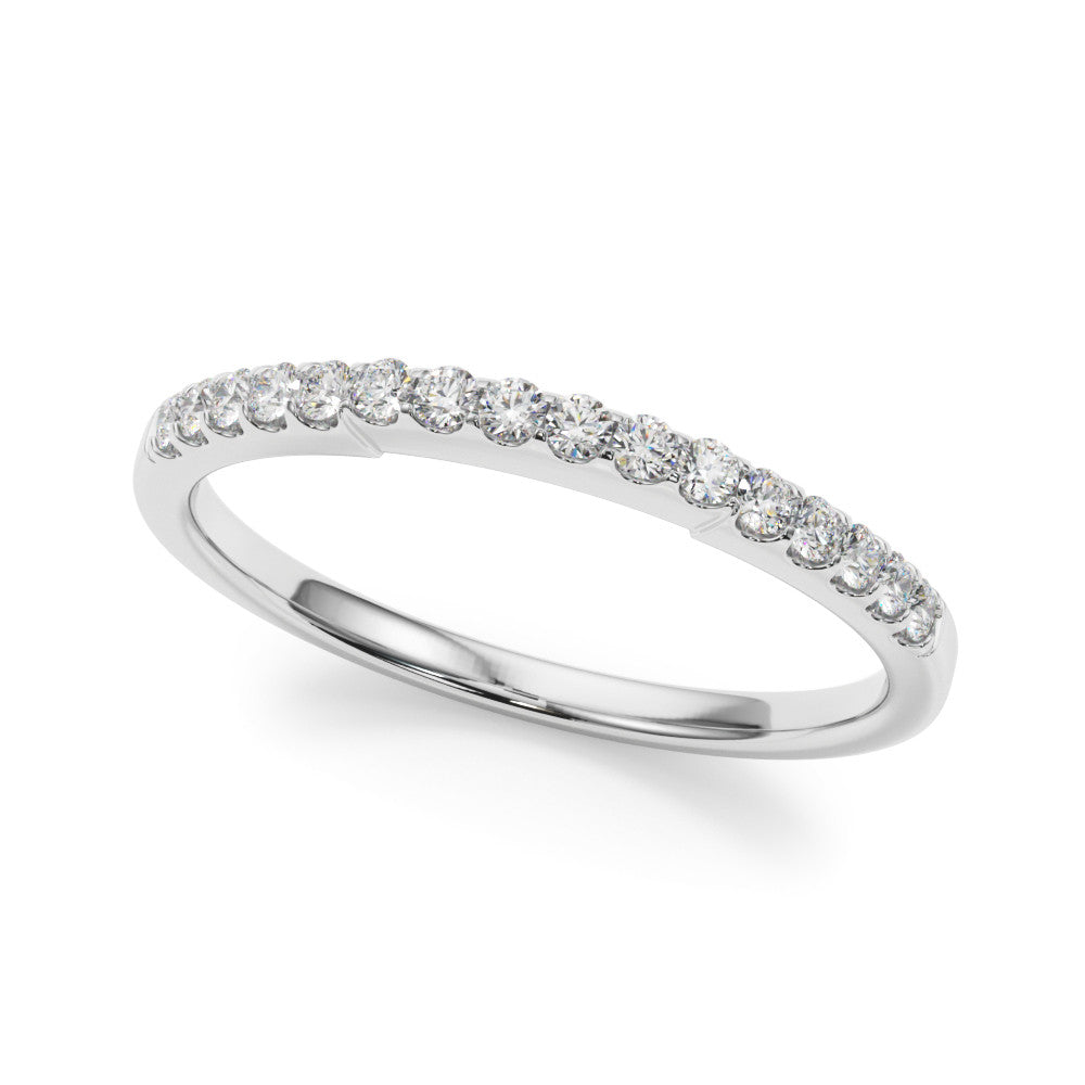 White gold Round Diamond Pavé Half-Eternity Band with Shared Prong Setting 1