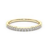 Yellow gold Round Diamond Pavé Half-Eternity Band with Shared Prong Setting 2