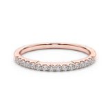 Rose gold Round Diamond Pavé Half-Eternity Band with Shared Prong Setting 2