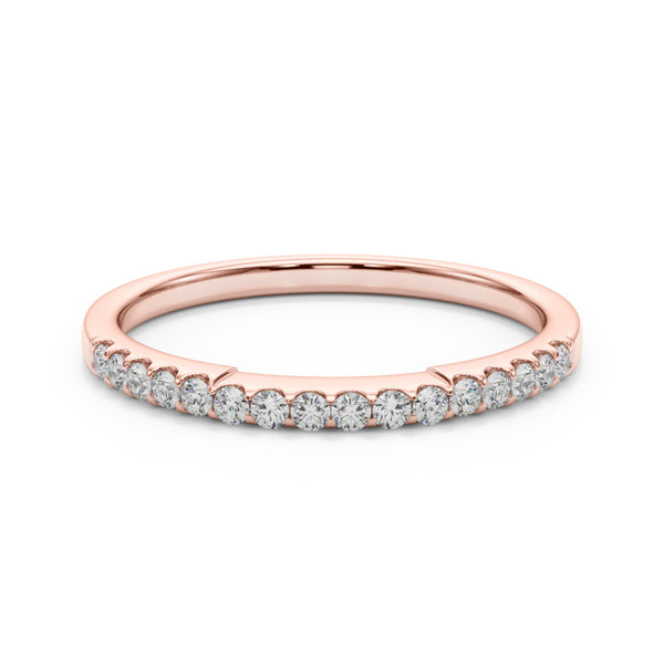 Rose gold Round Diamond Pavé Half-Eternity Band with Shared Prong Setting