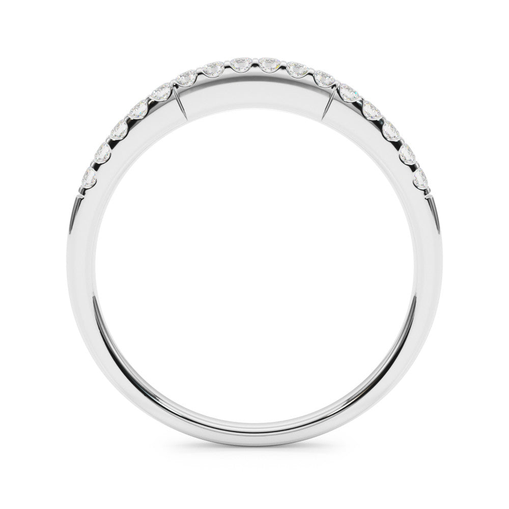 White gold Round Diamond Pavé Half-Eternity Band with Shared Prong Setting 3