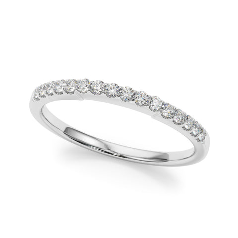 White gold Round Diamond Pavé Half-Eternity Band with Shared Prong Setting 1