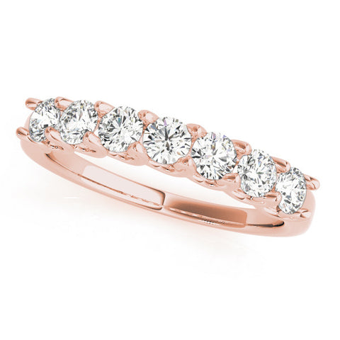 Rose gold Round Diamond Prong-Set Half Eternity Band 1