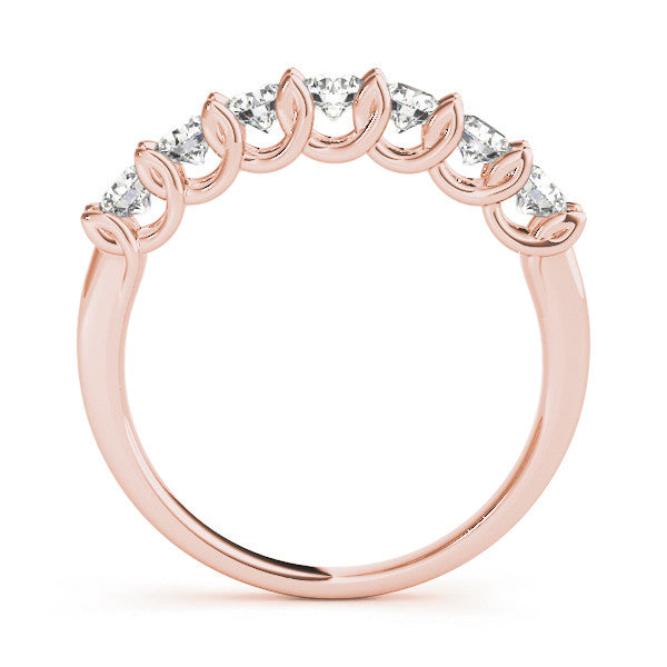 Rose gold Round Diamond Prong-Set Half Eternity Band 2