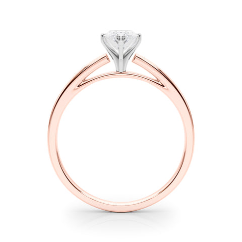 Rose gold Marquise Solitaire Diamond Engagement Ring with Four-Prong Setting on a Classic Band