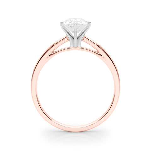 Rose gold Pear Solitaire Diamond Engagement Ring with Four-Prong Setting on a Classic Band