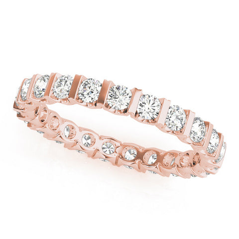 Rose gold Round-Cut Diamond Eternity Band with Channel Setting 1