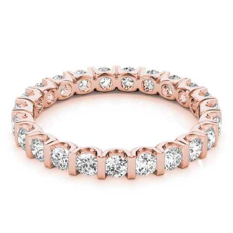 Rose gold Round-Cut Diamond Eternity Band with Channel Setting 2