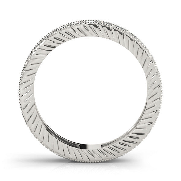 White gold Round Cut Diamond Milgrain Bezel Set Eternity Band 3
