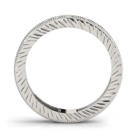 White gold Round Cut Diamond Milgrain Bezel Set Eternity Band 3