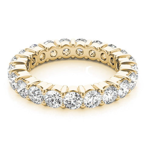 Yellow gold Round Diamond Eternity Band with U-Prong Setting 2