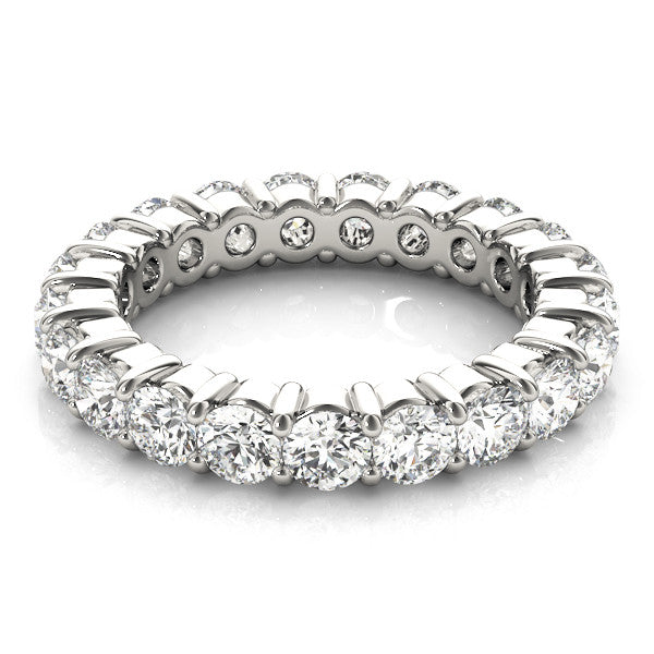 White gold Round Diamond Eternity Band with U-Prong Setting 2