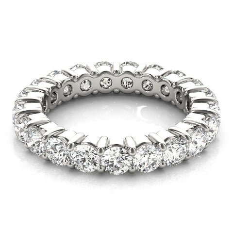 White gold Round Diamond Eternity Band with U-Prong Setting 2