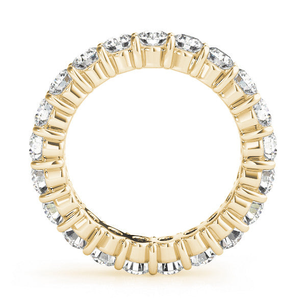 Yellow gold Round Diamond Eternity Band with U-Prong Setting 3