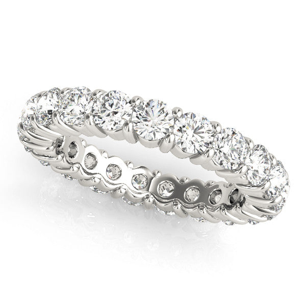 White gold Round Diamond Eternity Band with U-Prong Setting 1