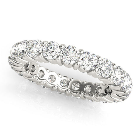 White gold Round Diamond Eternity Band with U-Prong Setting 1