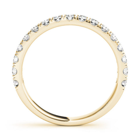 Yellow gold Round Diamond Eternity Band with Prong Setting 3