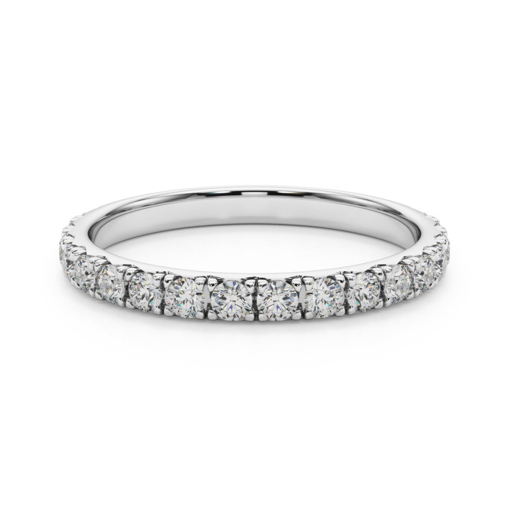 White gold Round Cut Diamond Eternity Band with Shared Prong Setting 2