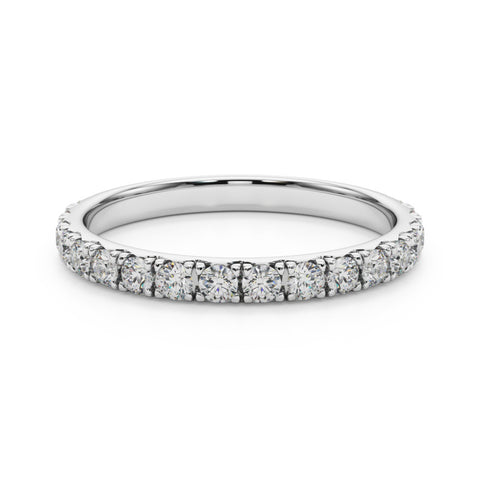 White gold Round Cut Diamond Eternity Band with Shared Prong Setting 2