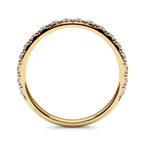 Yellow gold Round Cut Diamond Eternity Band with Shared Prong Setting 3
