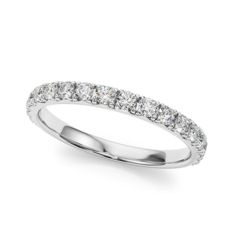 White gold Round Cut Diamond Eternity Band with Shared Prong Setting 1