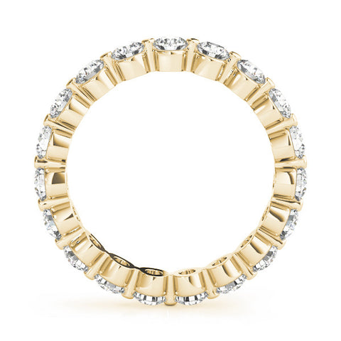 Yellow gold Round Diamond Eternity Band with Scalloped Prong Setting 2