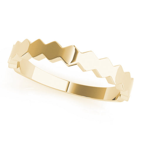 Yellow gold Zigzag Chevron Band with No Stone 1