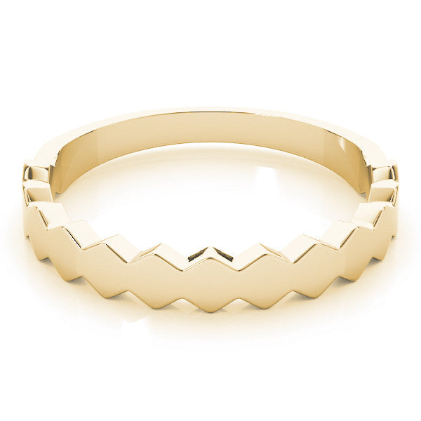 Yellow gold Zigzag Chevron Band with No Stone 2