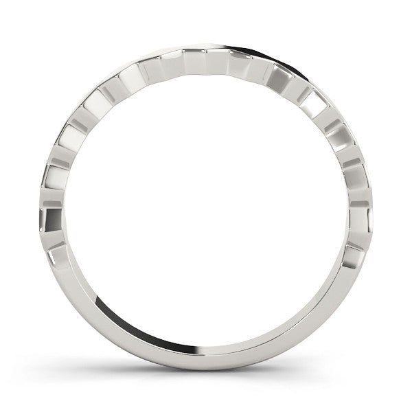 White gold Zigzag Chevron Band with No Stone 3