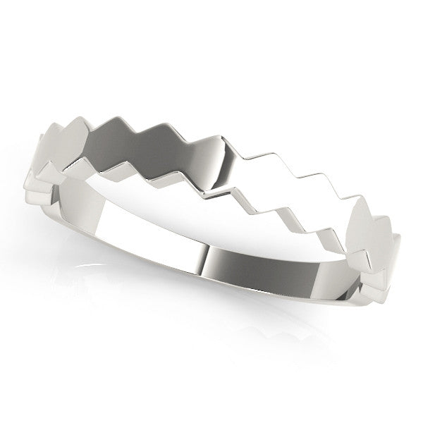 White gold Zigzag Chevron Band with No Stone 1