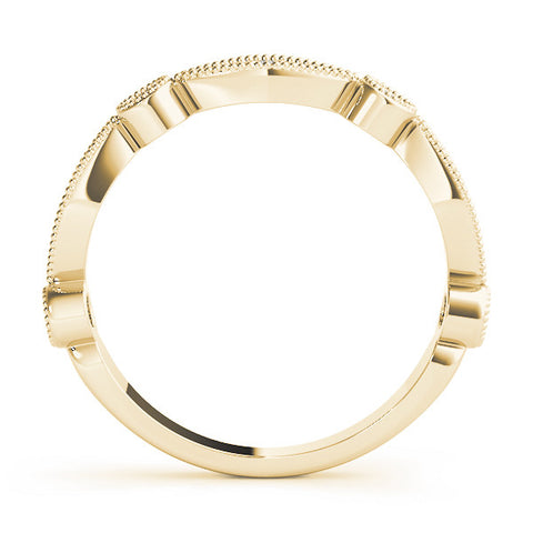 Yellow gold Milgrain Bezel and Marquise Diamond Band 3