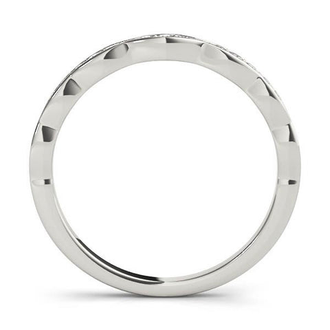 White gold Round Diamond Scalloped Pavé Eternity Band 2