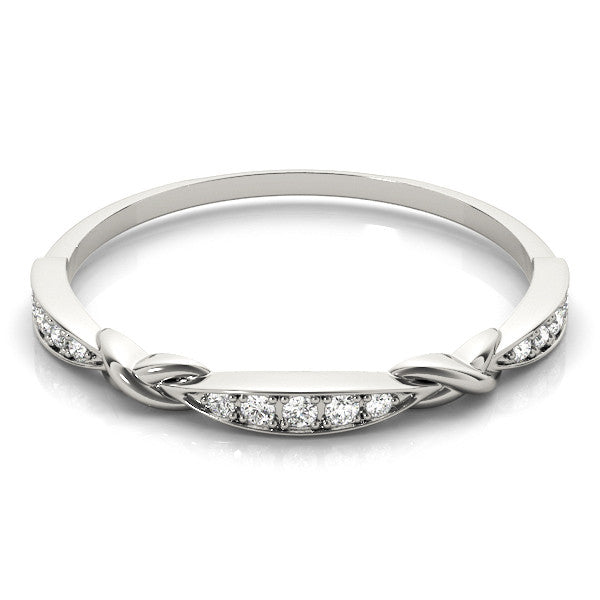 White gold Twisted Diamond Marquise Pavé Band with Shared Prong Setting 2
