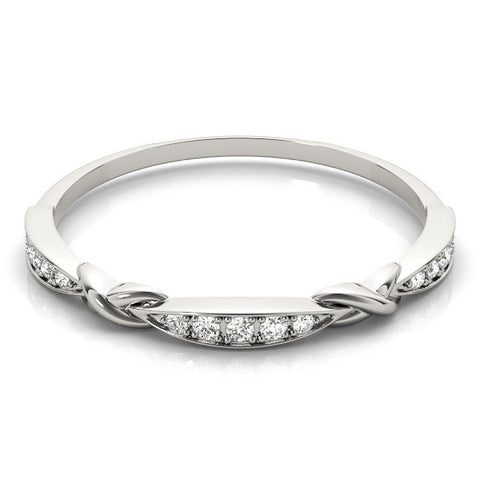 White gold Twisted Diamond Marquise Pavé Band with Shared Prong Setting 2